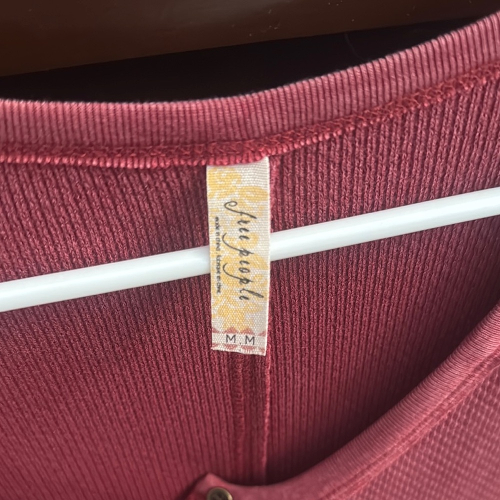 Vintage Free People Red Long Sleeve Relaxed top - Picture 2 of 6